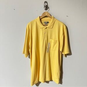 NWT Men's Savile Row Golf Polo Fishing Shirt Short Yellow Size L